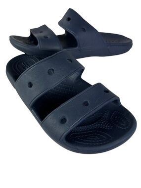 Crocs Classic Slide Sandals Womens Sz 6 Navy Blue Comfort Flip Flops Casual